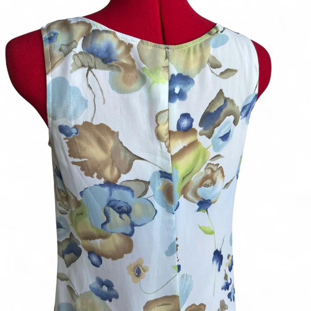 Vintage Multicolor Watercolor Floral Sleeveless Maxi Dress Size 7/8 - Picture 4 of 8